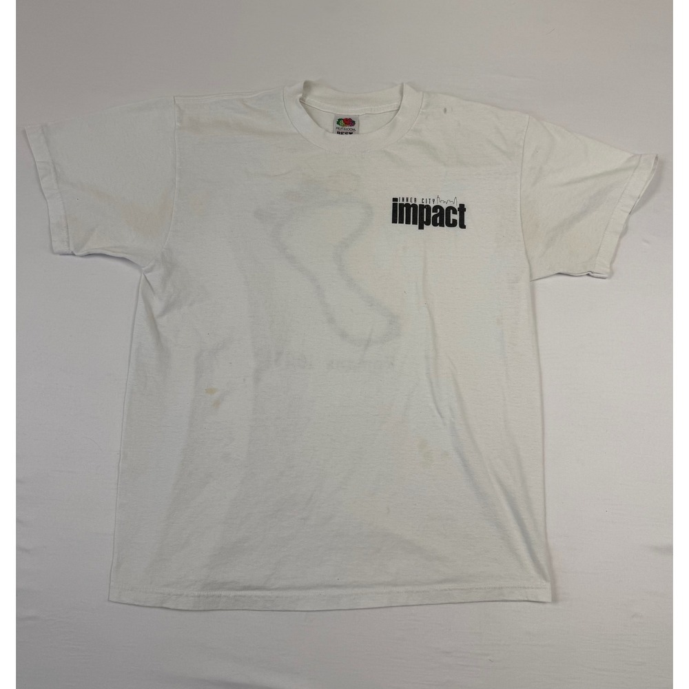 Vintage Fruit of the Loom Inner City Impact Chicago T-Shirt White L 90s Roman's